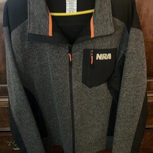 Men's Size 3XL NRA Brand Full Zip Jacket Grey w/ Black & Orange Trim Hardly Worn
